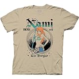 Ripple Junction One Piece Cat Burglar Nami Anime Adult T-Shirt Officially Licensed Large Tan