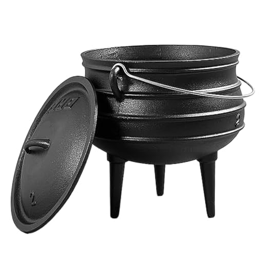 Caldero de hierro fundido|Caldero de brujas de 0, 8 l con tapa y asa Olla de hierro fundido con 3 patas largas para chimenea Cocinar carbón Decoraciones de Halloween Estilo 1