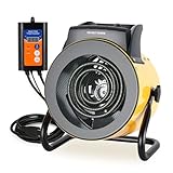 LHUKSGF Greenhouse Heater with Digital Thermostat, 1500W Electric Outdoor Heater, Overheat Protection, Fast Heating, Waterproof for Grow Tent, Green House, Patio, Yellow