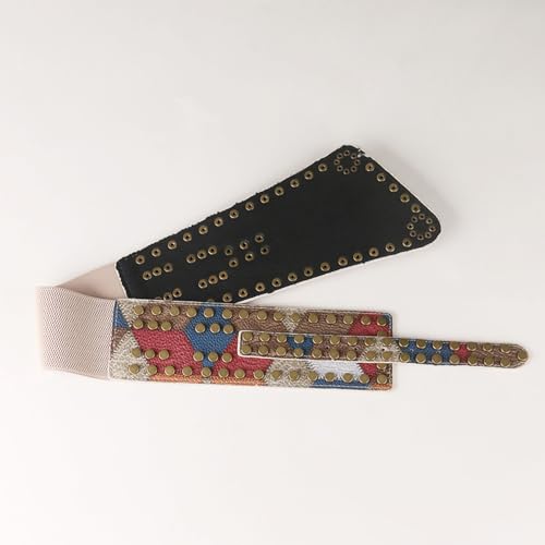 Retro Ball Pattern Waist Seal For Women's Decoration Waist Tightening Elastic Elastic Wide Belt2