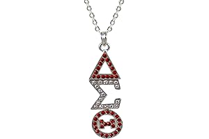 Delta Sigma Theta Sorority Silver Swarovski Crystal Pendant
