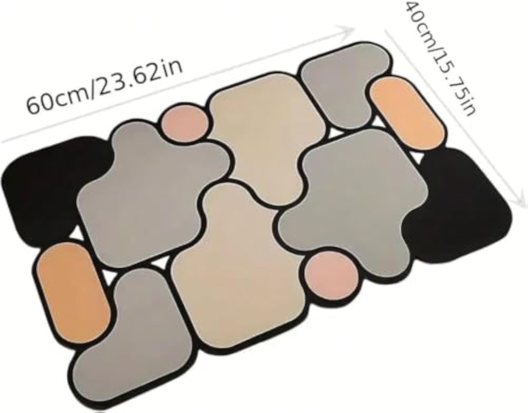 Abstract Geometric Bath Mat with Non-Slip Base, Multicolour