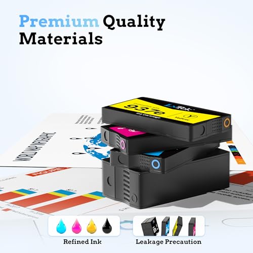 LxTek 937 Druckerpatronen 937e Multipack 937 Kompatibel für HP 937 XL 937e für HP937 für HP Officejet Pro 9120 Patronen für OfficeJet 9730 9120b 9110b 9720 9130b 9117b 9720b (4er-Pack, Mit Chip)