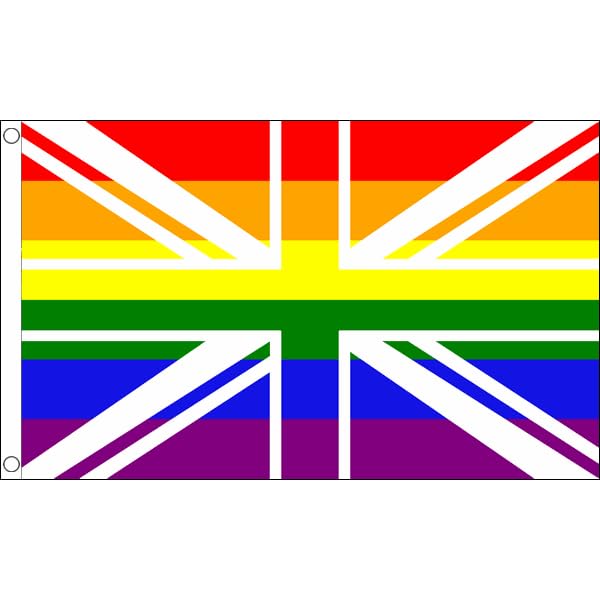 Rainbow Union Jack Small Flag 3ft x 2ft (90cm x 60cm)