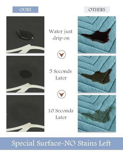 Image of MontVoo Bath Mat-Bath Mat Rug Non Slip Super Absorbent Stain Resistant Quick Dry Thin Bathroom Rug-Bath Mats for Bathroom Floor Bathtub Vanity-Bathmat Bath Rug Easy Care-17 inchx35 inch,Black