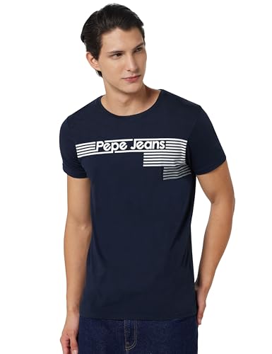 Image of Pepe Jeans Men T-Shirt|Cotton|Slim Fit