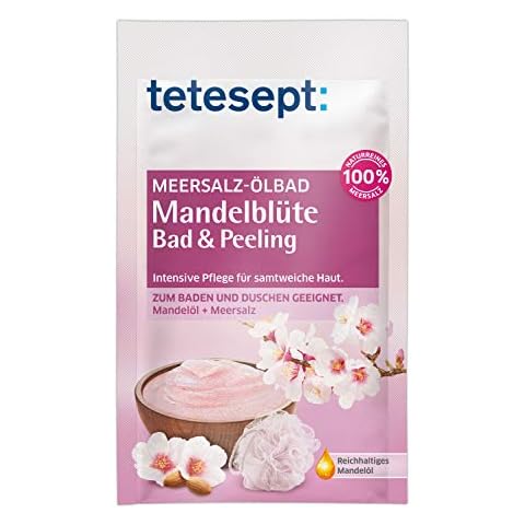tetesept Sea Salt Oil Bath Almond Blossom - Bath & Exfoliation - For Bathing and Showering - Intensive Nourishing - 1 x 65 g Cover