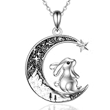 Collar con colgante de gato negro, mamá, oso, murciélago, araña, calabaza, lobo, sol y luna, tortuga, cuervo, plata de ley 925, collar de luna creciente, día de la madre, Navidad, joyería gótica