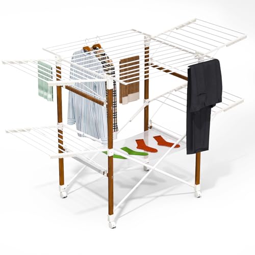 VOUNOT® Stendibiancheria Grande Capacità 173x94x123cm, Stendino Pieghevole Estensibile Salvaspazio con