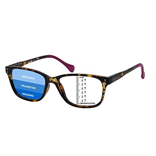 MARE AZZURO Progressive Reading Glasses Women Blue Blocking Multifocus Readers 0 100 150 200 250 300 350 (Purple, 1.0)