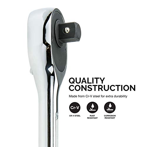 Neiko 03069A 3/4-Inch-Drive Extendable Ratchet Handle, 24-Tooth Reversible Ratcheting Feature, Extends 24 To 39 3/4 Inches #TOP1