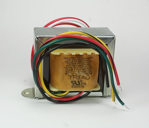 N-68X Isolation Transformer Compatible with Triad Magnetics, Chassis Mount Transformer, Secondary Voltages:115V, Power Rating:50Va, Dual Primary, Single Secondary, 435Ma