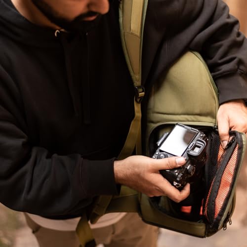 Image of CarryPro Camera Cube V2.0 with Sling Belt | Water-Resistant for Nikon Canon Sony & All DSLR Cameras | DSLR SLR Padded Camera Case for Travel | Camera Lens Kit Bag (Black)