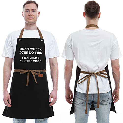 Rehave Gifts For Dad, Mom, Father's Day Gifts From Daughter Son, Gifts For Men, Gifts For Husband, Boyfriend, Brother, Unique Birthday Gifts – Bbq Cooking Chef Apron 3 Pockets, Kitchen Baking Gifts #TOP6