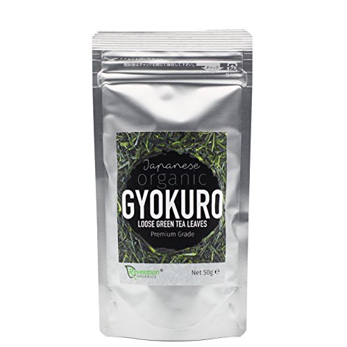 Revelation Organics® Premium Gyokuro Green Tea - 50g - Loose Green Tea Leaves - Direct from Japan Organic Certified Plant Based Vegan Detox Diet hot Health Drink antioxidant