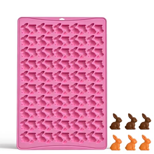 Moule en silicone en forme de lapin miniature – Parfait pour faire des bonbons, des biscuits, du chocolat, des gelées, des bonbons gélifiés et des mousses. Idéal pour la pâtisserie