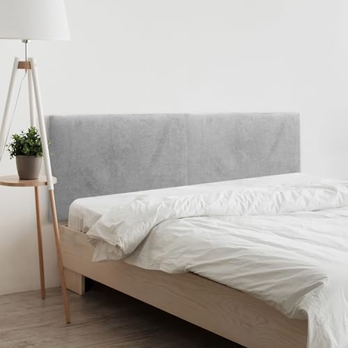 DHOME Cabecero de Polipiel o Tela Acualine Liso Dual Dividido en 2 Piezas Tapizado de Alta Gama Cabezal Tapizado Moderno (Tela Gris, 190cm Dual (Camas 180/190))