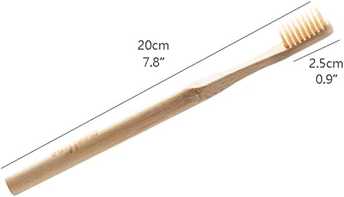 Miniatura 2 de Cepillo de dientes manual Cepillo de dientes manuales Cepillo de dientes de bambú resistente al agua, sin plástico, mango redondo, cerdas suaves, 2