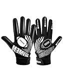 Football Gloves Adult Men (Black, X-Large)