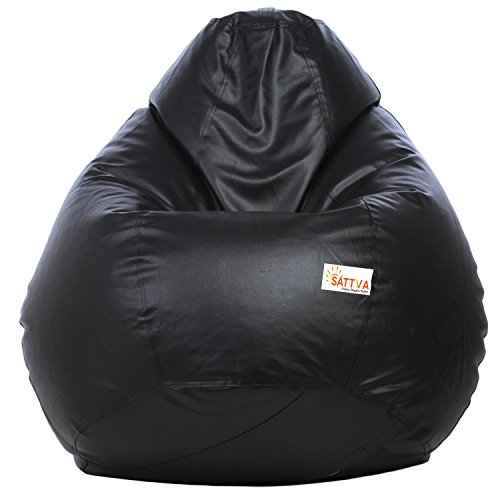 Image of Sattva Classic Bean Bag Cover (Without Beans) XXL Size - Black