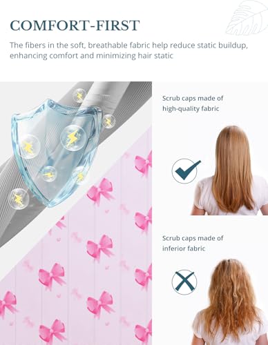 Image of Scrub Caps for Women with Buttons, Classic Surgical Caps | Double-Sided Printed, Adjustable,Long Hours, Sweatbands, Fabric Help Reduce Static Buildup