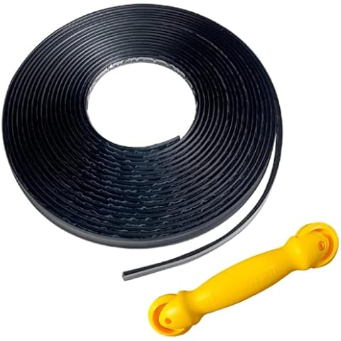 InstaTrim 3/4 Inch Flexible, Self-Adhesive Trim Strips (Black, 50ft Long, 1 Pack) Bundle with InstaTrim Applicator Cover