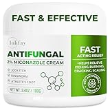 Inlifay Antifungal Cream for Athelete's Foot: Anti Fungal Treatment with 2% Miconazole Nitrate for Ringworm Jock Itch - Fast-Absorbing Non-Greasy for Gym Enthusiasts Daily Use (3.4 OZ)