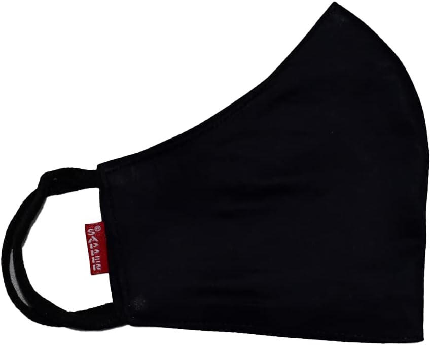 SAPPER Solid Reusable Cotton Cloth Face Mask (Black, Without Valve, Pack of 1) for Unisex