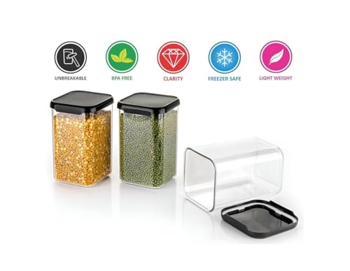 Image of Air Tight Containers for Kitchen Storage (Pack of 12, 1100 ML), Kitchen Storage Box, Airtight Container Set, Fridge Storage Containers for Pulses, Cereals, Grains, Fruits, Vegetables