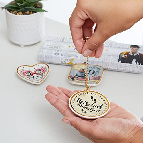 Harry Potter Trinket Dish Set - Ring Jewelry Tray - Mini Ceramic Trinket Trays, 3 Piece Gift Set #TOP1