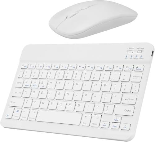 Kit de teclado y mouse bluetooth portátil y recargable para tableta y laptop