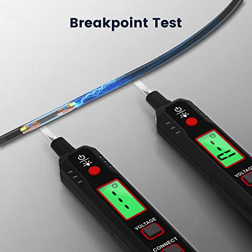 Kaiweets Voltage Tester/12V-300V Non-Contact And Contact Voltage Pen With Ncv, Live/Null Wire Tester Electrical Tester With Lcd Display Buzzer Alarm Wire Breakpoint Finder (More Accurate No Gloves) #TOP4