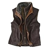 Handance Men's Leather Vest, Stylish Vintage Motorcycle Biker Vest Club Riding Cruiser Touring Jacke