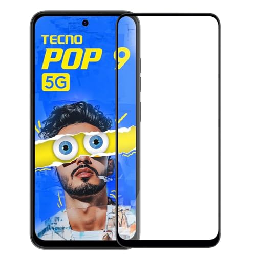 Image of Military-Grade Tempered Glass Screen Protector Compatible for Tecno Pop 9 5G / POP 9 5G with Edge to Edge Coverage and Easy Self Installation kit (Tecno Pop 9 5G)