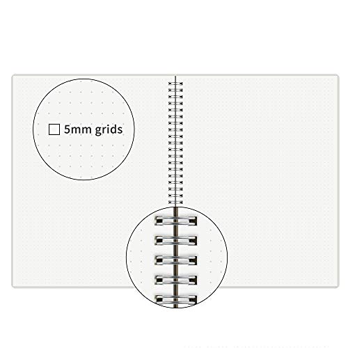 Cahier à spirale à pois anti cornes grand format avec couverture transparente - 4