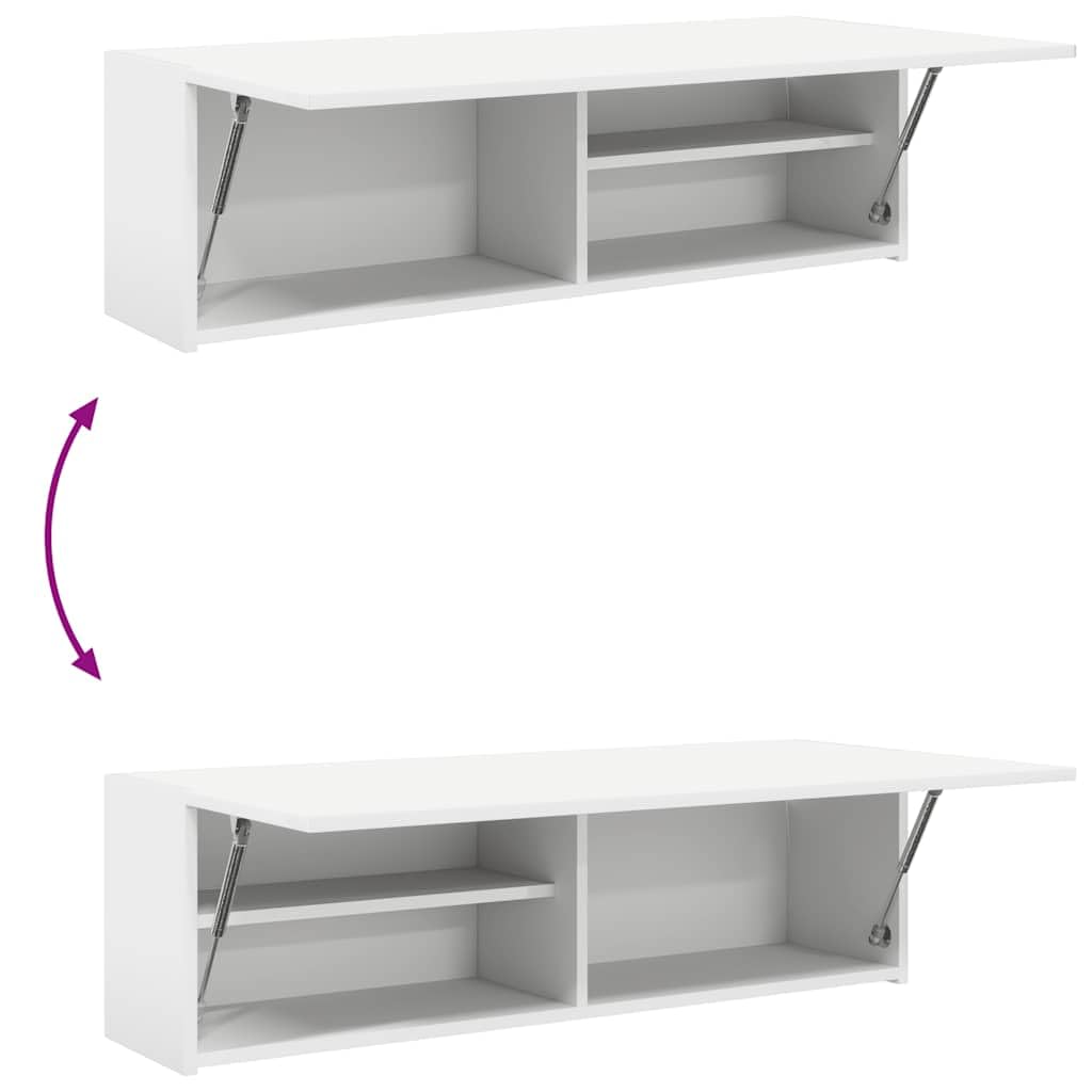 Mobile da Bagno a Parete Bianco 100x25x30 cm in Truciolato, Mobili,Armadietti e portaoggetti,Componenti di arredo,Componenti di arredo bagno, 13.55kg-860094
