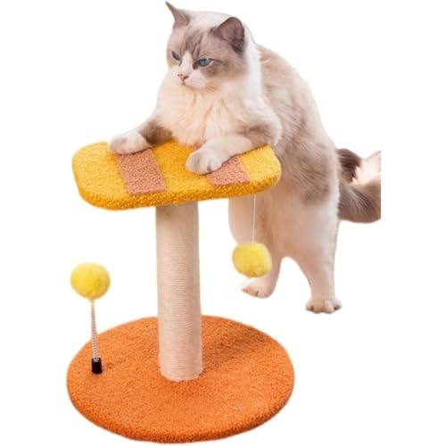 otoye コンパクト省スペース!頑丈安全な据え置き型,天然麻紐爪とぎポール付き。猫ハウス + 展望台で休憩・眺望,ミツバチトンネルで猫が避けられる。小型低め設計で人気,猫のおもちゃとしても活用可,小空間に最適。 (ミツバチ匹30*30*33cmcm)