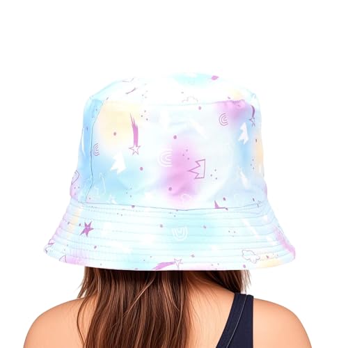 Kids Bucket Hats with Wide Brim Girls Boys Trendy Graphic Beach Swim Safari Fishing Hat UV Protection Summer Sun Hat