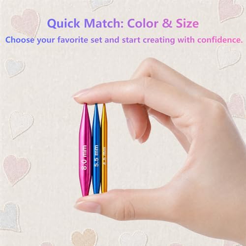 Image of Froggod 2-Inch (5.5cm) Short Interchangeable Circular Knitting Needles Set | US 2.5-11 (3.0-8.0mm) | 12-Pair Aluminum Short Needles | 4 Cables(6 inch, 8 inch, 12 inch, 22 inch) & Case for Socks, Sleeves & Small Knits