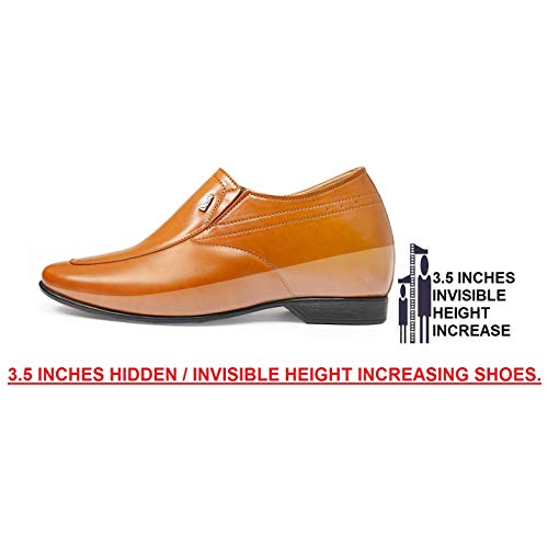 Image of Men's 9 cm (3.5 Inch) Height Increasing Dress Slip-On Formal Faux Leather Shoes