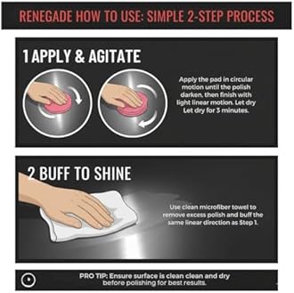 Renegade Pro Pads – Pre-Saturated Red Metal Polishing Pads for Aluminum & Stainless Steel – 10-Pack for Hand Application, Infused with Pro Red Polish