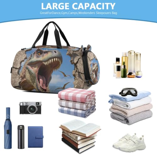Bolsa de deporte multifuncional de dinosaurio 3D: orden total con compartimento para zapatos 5