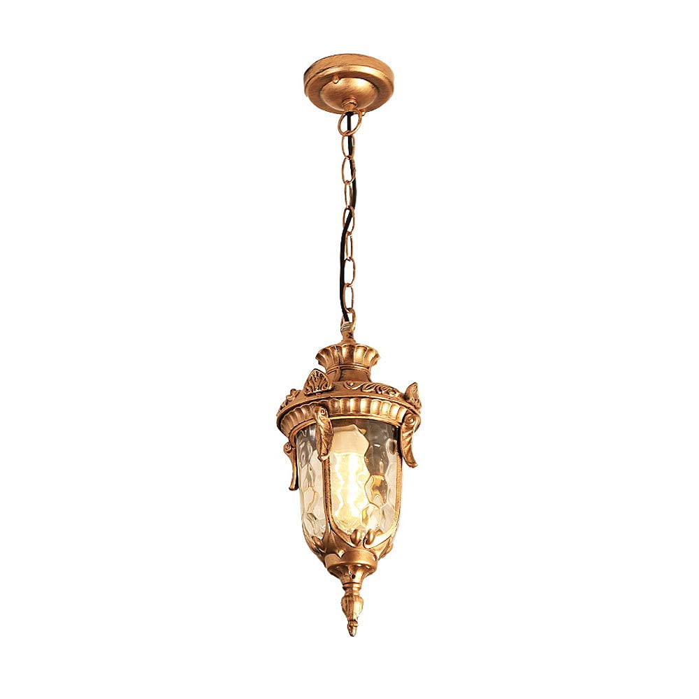 Lámpara colgante de techo externa con acabado vintage y cristal de 1 luz 2