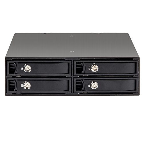 Syba 4 Bay 2.5” SATA Hard Drive Mobile Rack Mount for 5.25" Drive Bays, for HDD SSD SY-MRA25038