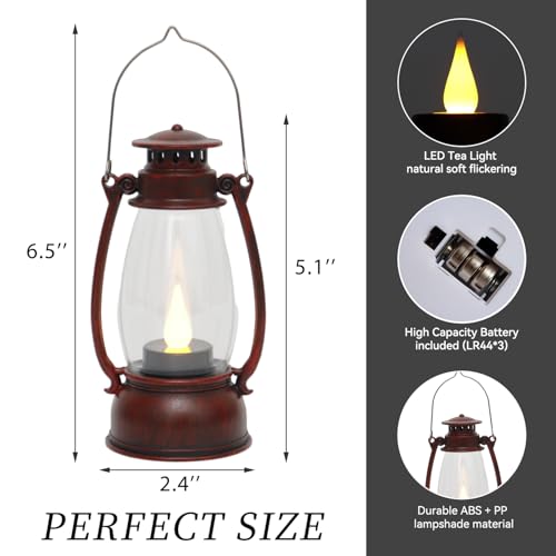 Pack de 6 mini linternas LED rojas decorativas con luz parpadeante para bodas y eventos 2