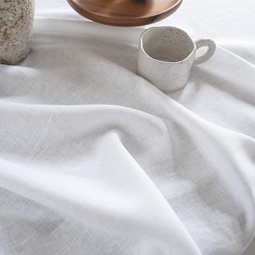 CHUFFED 100% Pure Linen Tablecloths 60x84 Inches- Machine Washable Rectangular Tablecloth for Dining, Parties, Picnic, Weddings & Restaurants-White by CHUFFED - Used condition - Image 5