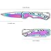 WWZJ 2 Pack Pocket Knife (Multicolored Titanium) with Key Ring Easy To Everyday Carry, Folding Knife Self-Defense