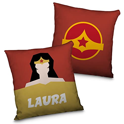 LolaPix Cojín Personalizado con Nombre. Cojines Personalizados superhéroes. Regalo Friki. Varios diseños y tamaños. Maravilla