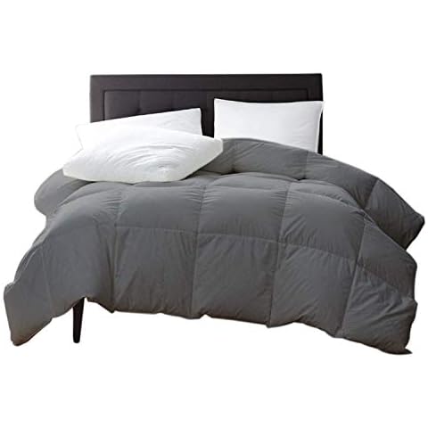 New York Mercado 100% Organic Cotton Comforter Luxury and Premium Quality Quilted with Corner Tabs 500 GSM GOTS Certified 800 TC All Season Warm Fluffy Ultra-Soft Comforter Full/Queen, Light Grey Cover