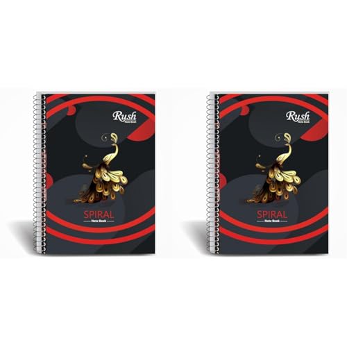 Image of RUSH NOTE BOOKS Rough A4 Spiral Notebook 400 Pages | Unruled Notebook | 400 Pages Notebook Plain | Pack Of 2 | Spiral Register (400 Pages, Unruled (Plain))